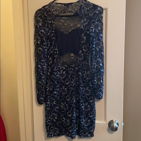 Backless navy dress from express - Picture 2 of 2